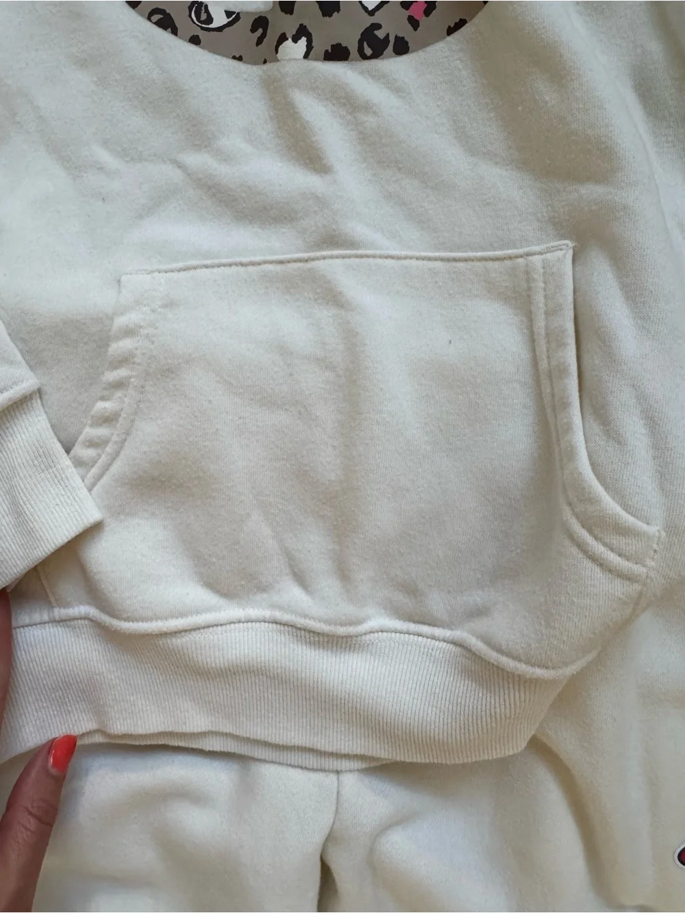 Champion Girls Cream Matching Sweat Set | Crewneck & Joggers | Size M (8/10)